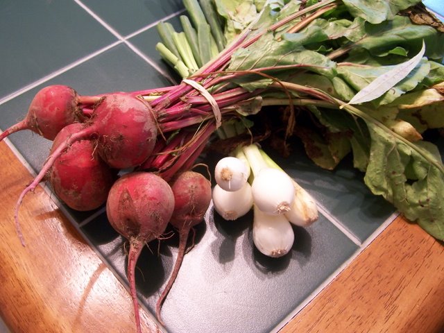 Beets and Green Onions