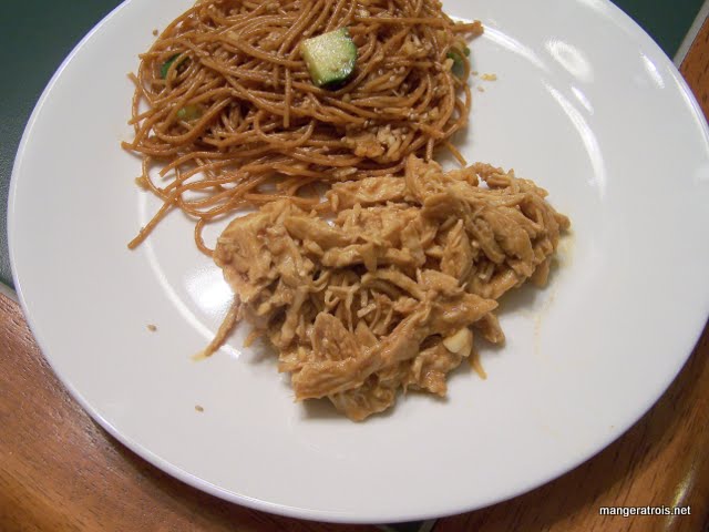 Shredded Chicken with Sesame Mustard Sauce